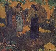 Yellow background, three women Paul Gauguin